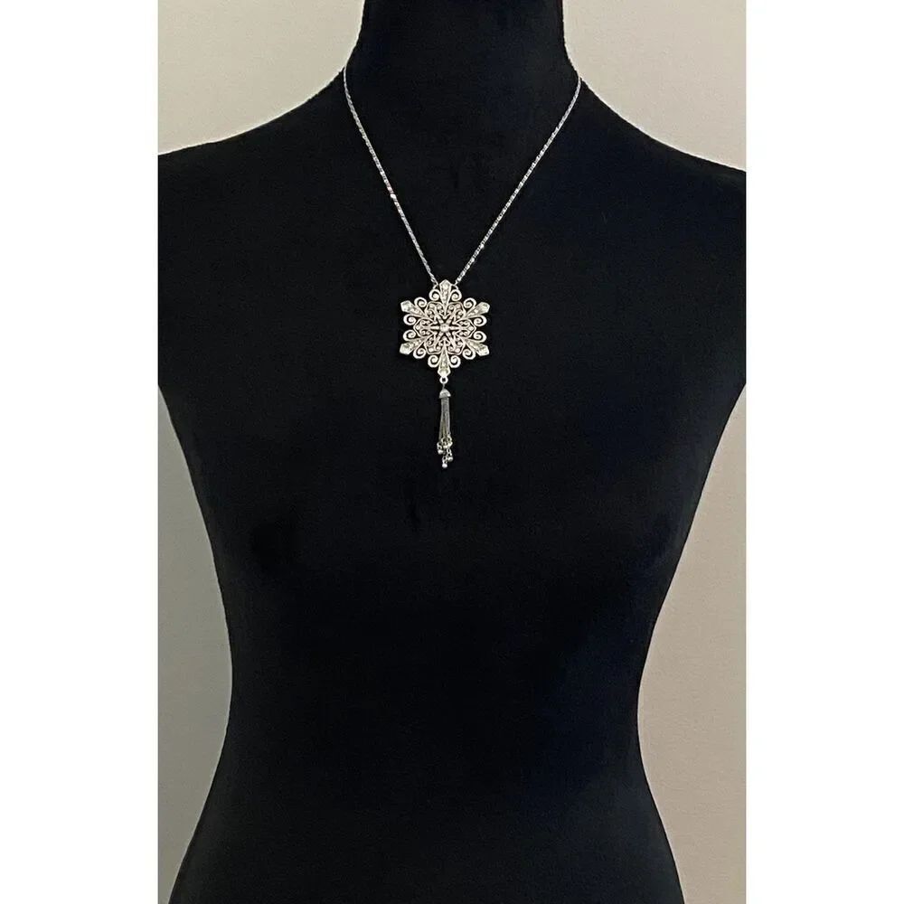 Brighton Iceblink Snowflake Tassel Necklace